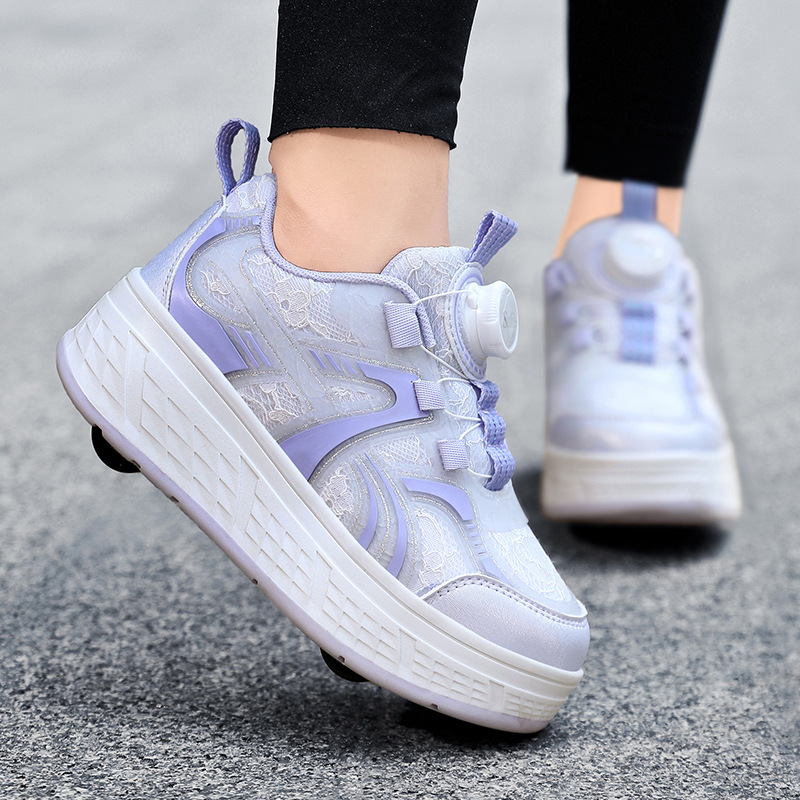 206 Kidsren's Heelys Shoes, Girls' Low-Cut Roller Skates, Four-Wheel Kidsren's Shoes, Middle and Large Kidsren's Primary and Secondary School Students' Sneakers, Sports Shoes