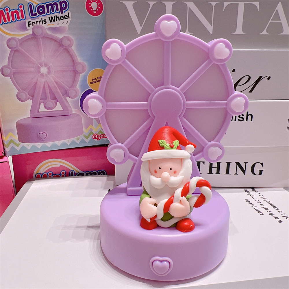 폴리머 클레이 노인 관람차 램프 보라색