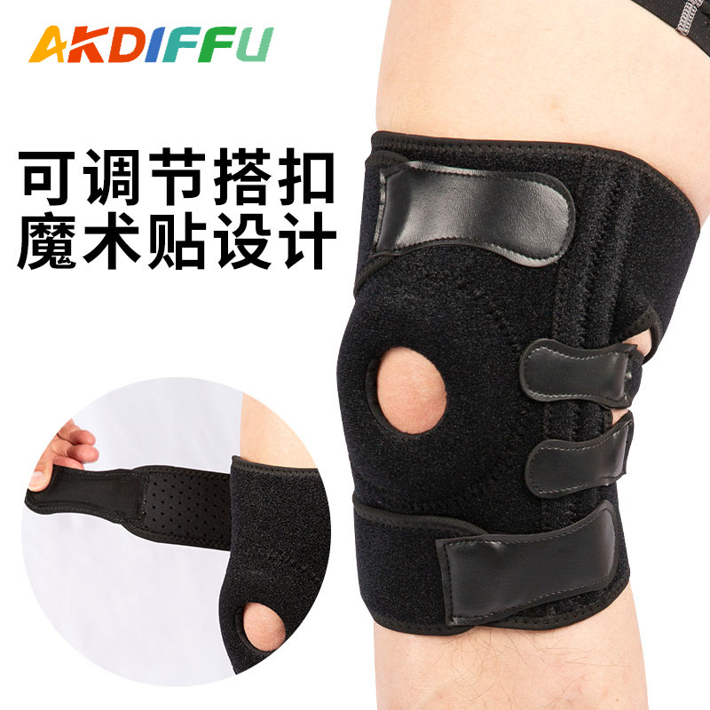 Fábrica al por mayor deportes rodillera Placa de acero de neopreno compresión rodillera Neopreno rodillera ajustable cubierta