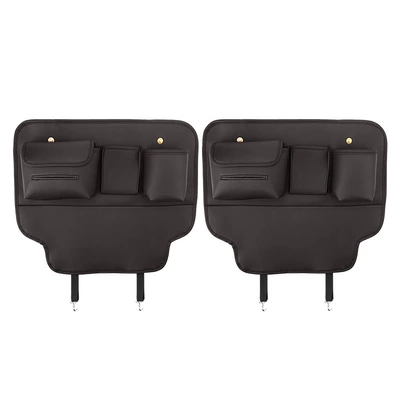 Rear Seat Protective Pad, Chair back anti-kick pad - mocha-brown-car-logo-remarks-one-pair