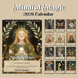 跨境新品 2026 CALENDAR Mindful Magic正念魔法墙面挂历现货批发