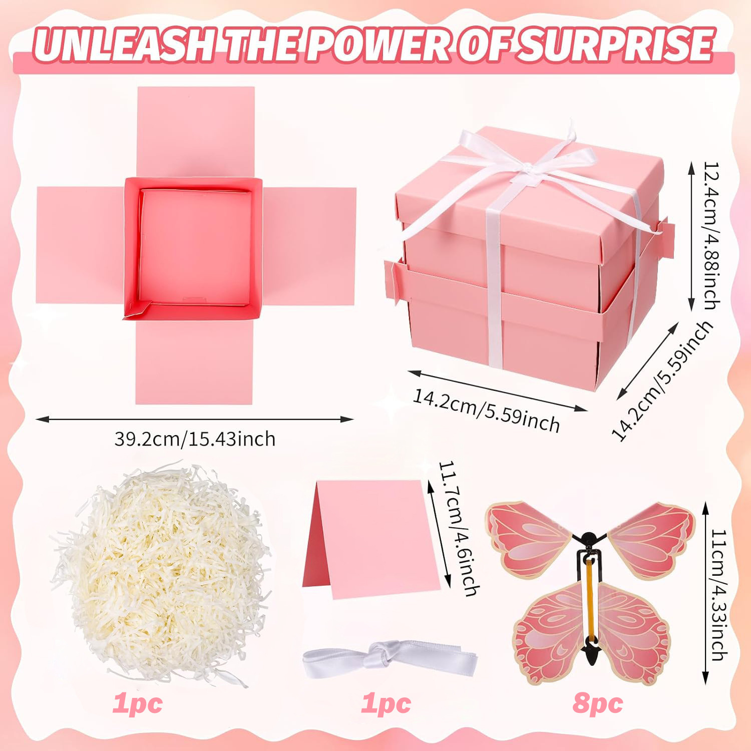 (Cross-border trading), gift box with butterfly, postcard, travel version, Birthday gift 3