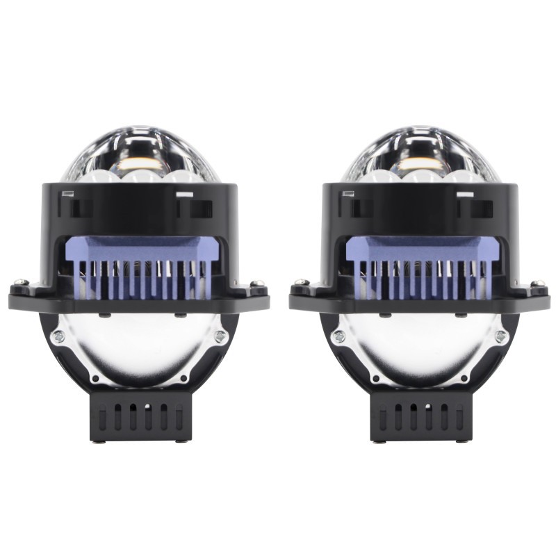 New Model Laser Headlight G10 with Three Direct-Emitting Lenses, Dual Light Cups, Laser Lens Spotlight, Integrated High and Low Beam, Retrofit Modification