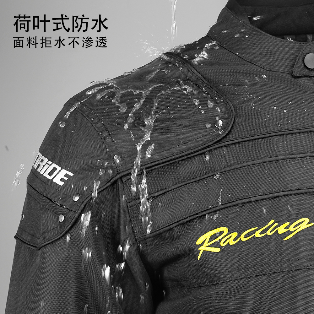 Ropa de ciclismo Chaqueta de motocicleta de cuatro estaciones para hombre Ropa de motocicleta impermeable Carreras de cercanías Chaqueta térmica a prueba de caídas Traje de mujer