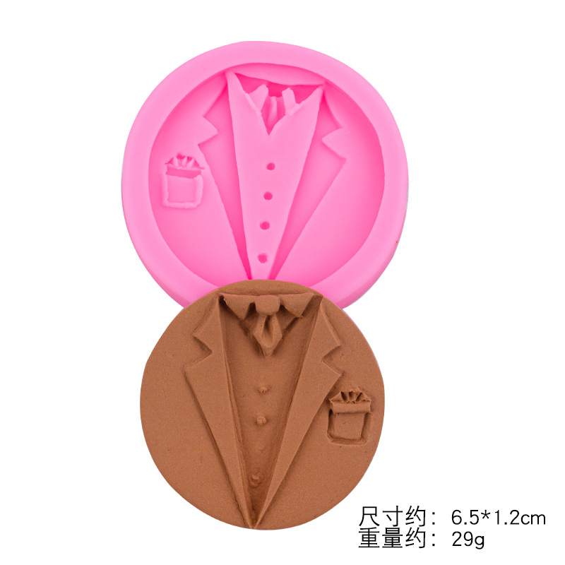 Hombres y mujeres traje de banquete vestido noche silicona líquida molde fondant DIY arcilla suave herramienta modelado