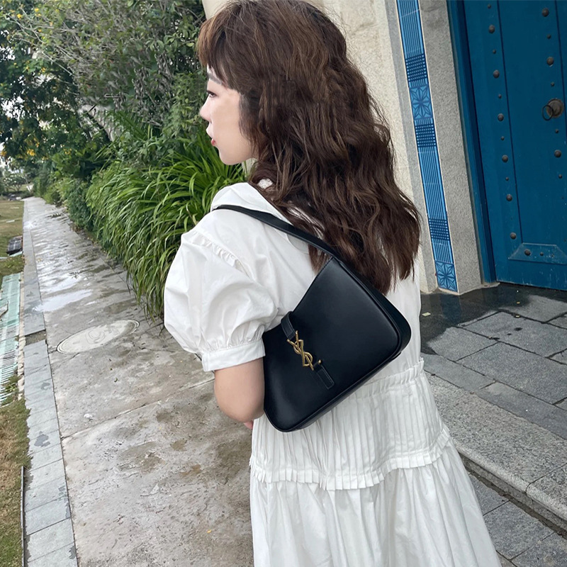 De alta calidad de cuero genuino yanglin bolsa 2023 nueva moda hombro axila bolsa Hobo medio-antiguo bolso de palo francés