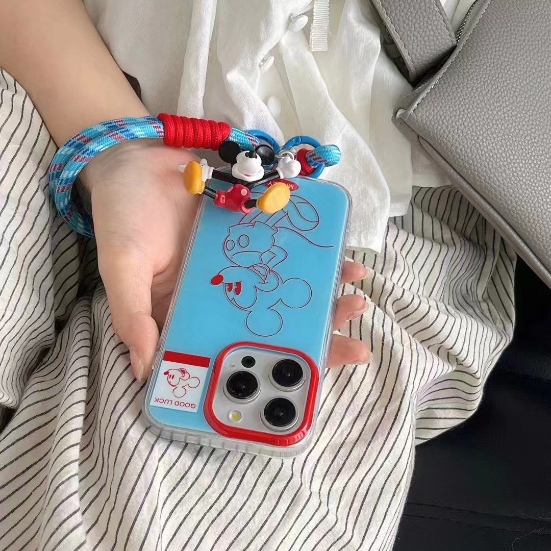 Ins lindo dibujos animados línea roja ratón para iPhone14 funda para teléfono móvil 15ProMax Apple 13/12 hembra