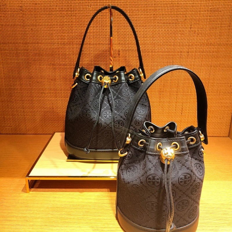 Tortyburch レトロ キャンバス フォーチュン バケット バッグ ワイン樽バッグ オールドフラワー フルプリント ショルダー クロスボディ ハンドバッグ レディース トレンド|undefined