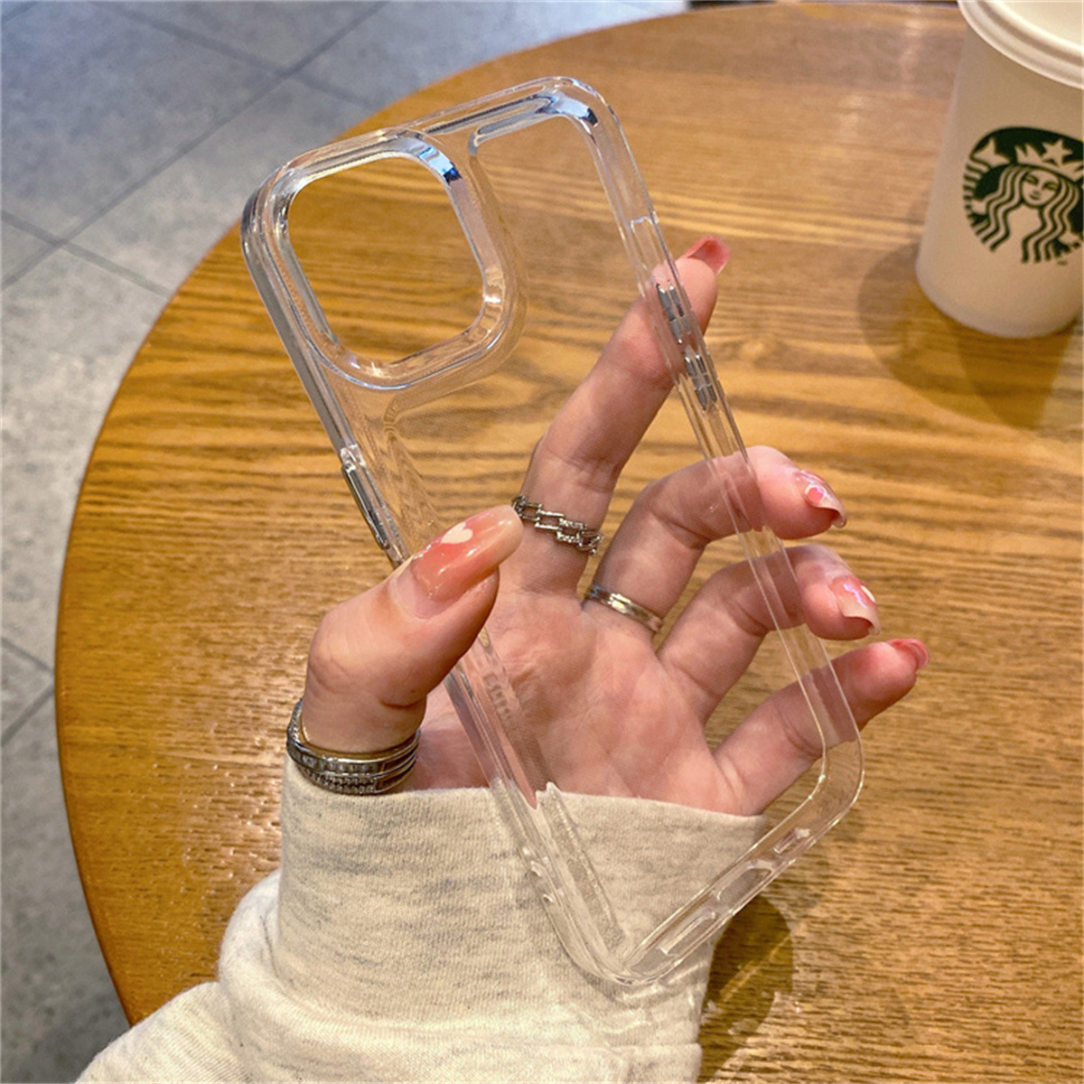 La carcasa espacial de alta transparencia es adecuada para la nueva carcasa del teléfono móvil iphone16 X/XS transparente Apple 15 botones de galvanoplastia 13 carcasa blanda