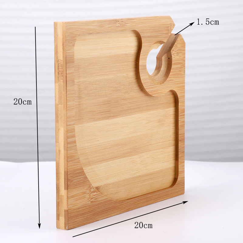 bandeja de bambú multifuncional portavasos de vino portátil y snack platos de aperitivos con portavasos de vino