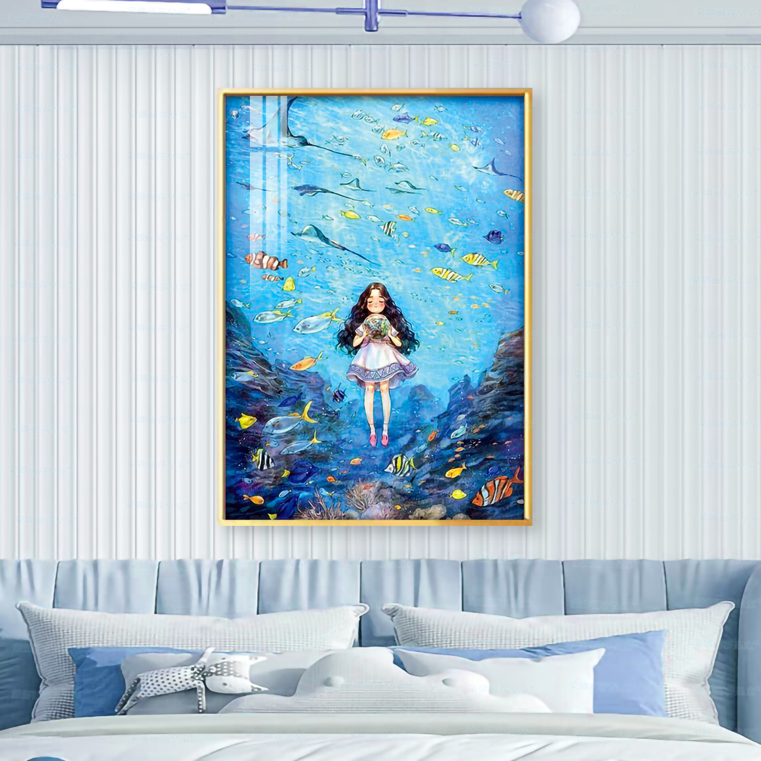 Mona Lisa Royal Cross Stitch World Underwater Girl One Cross Stitch Piezas pequeñas Dibujos animados Sala de estar Pintura decorativa image 9