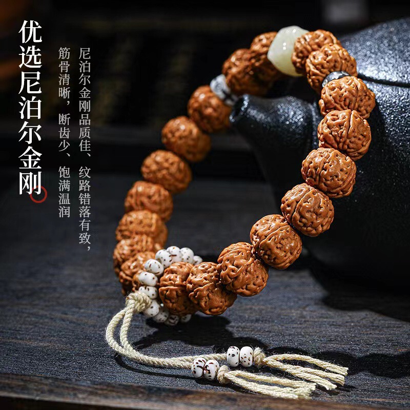 Tree King Burst Meat Small King Kong Design Handheld Bodhi Handstring Men's Plate Play Bracelet Single Circle Walnut Play Buddha Beads