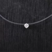 Rudos Wuzhou Factory Direct Простой свет Роскошный 14K Круглый невидимый провод 5 мм Mosan Алмазное ожерелье