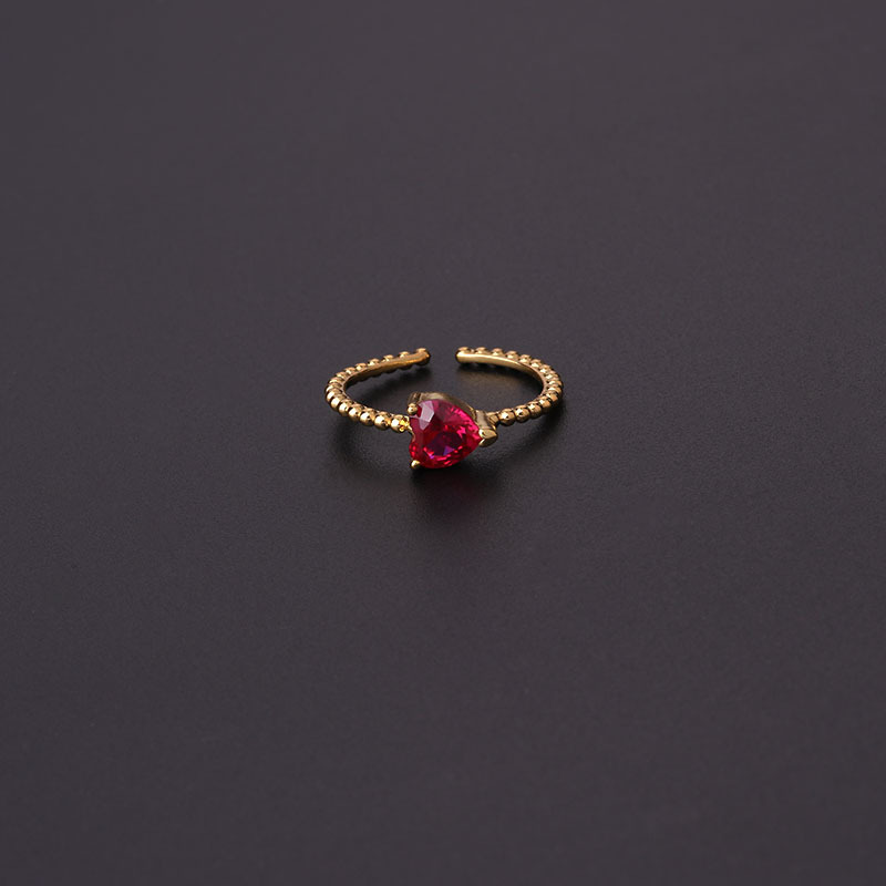Simple Colorful Zircon Love Ring Fashion Hand Jewelry Adjustable Ring display picture 2