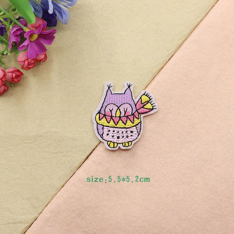 D3-5-15 올빼미 다림질 접착 스티커*동물 자수 다림질 스티커*만화 천 스티커