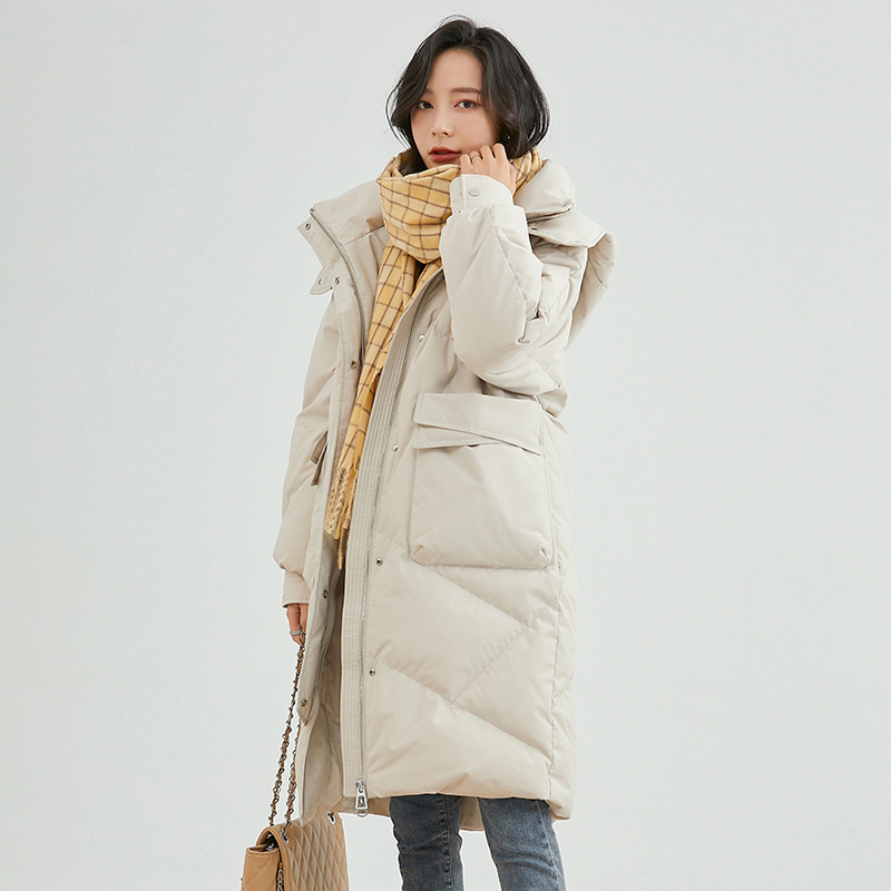 Women's Long down Jacket Winter New Style Warm 90% Duck down Popular Coat Wholesale from Pinghu