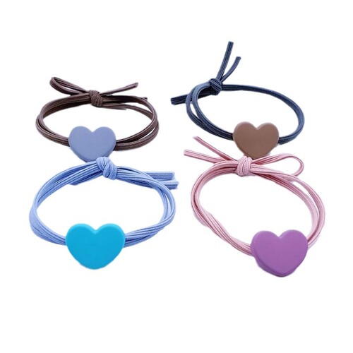 Korean style colorful love hair tie, simple high elastic hair tie for women, ponytail, ball head, rubber band hair accessories, hair tie