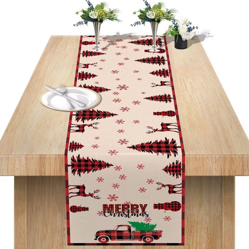 Amazon nueva bandera de mesa de Santa Claus blanca mesa de té de Navidad sala de estar dormitorio mesa de decoración de fondo