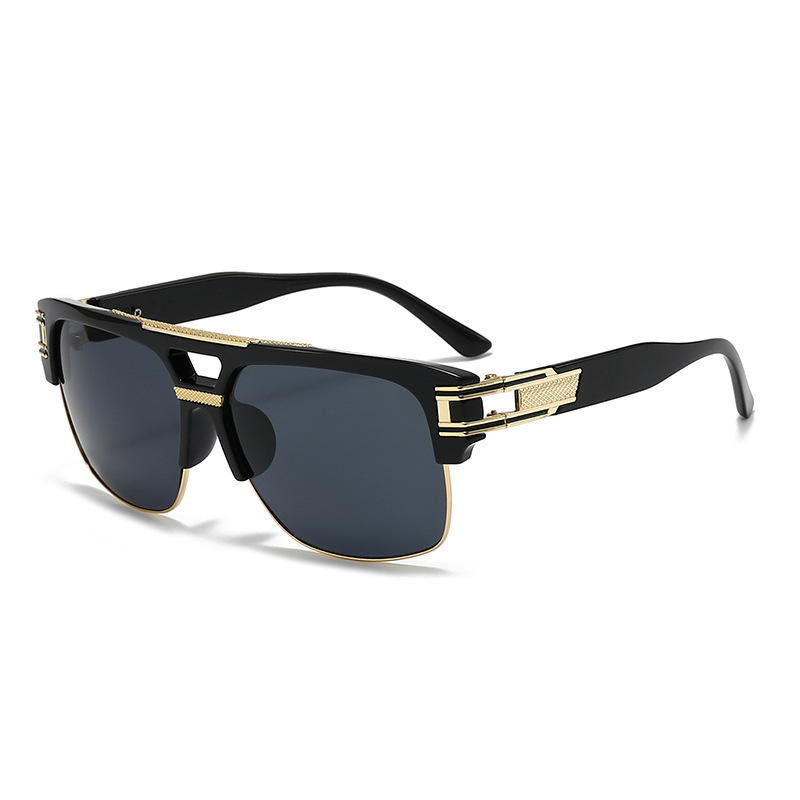 2026 New Cross-Border Fashion Double-Bridge Men's Sunglasses Trendy Retro Square Frame Colorful Driving Metal Sunglasses 2026 New Cross-Border Fashion Double-Bridge Men's Sunglasses Trendy Retro Square Frame Colorful Driving Metal Sunglasses