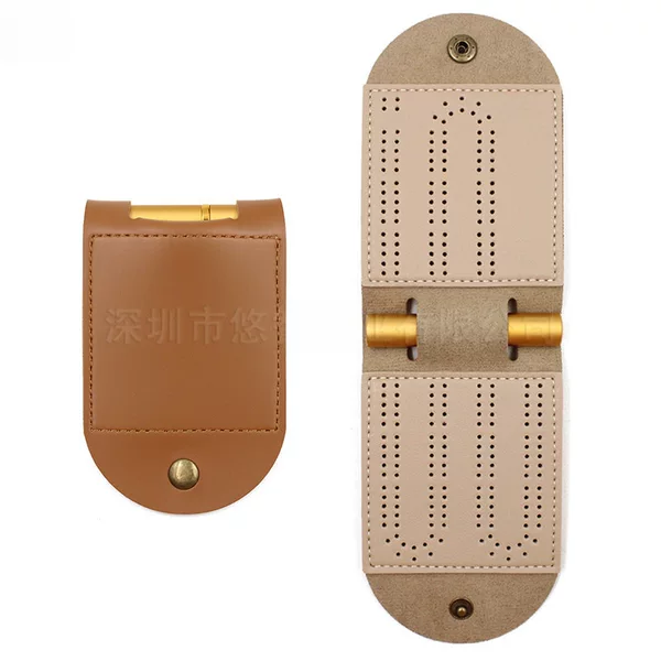 Spot outdoor Kribic card game scoreboard European and American popular CRIBBAGE board storage leather case