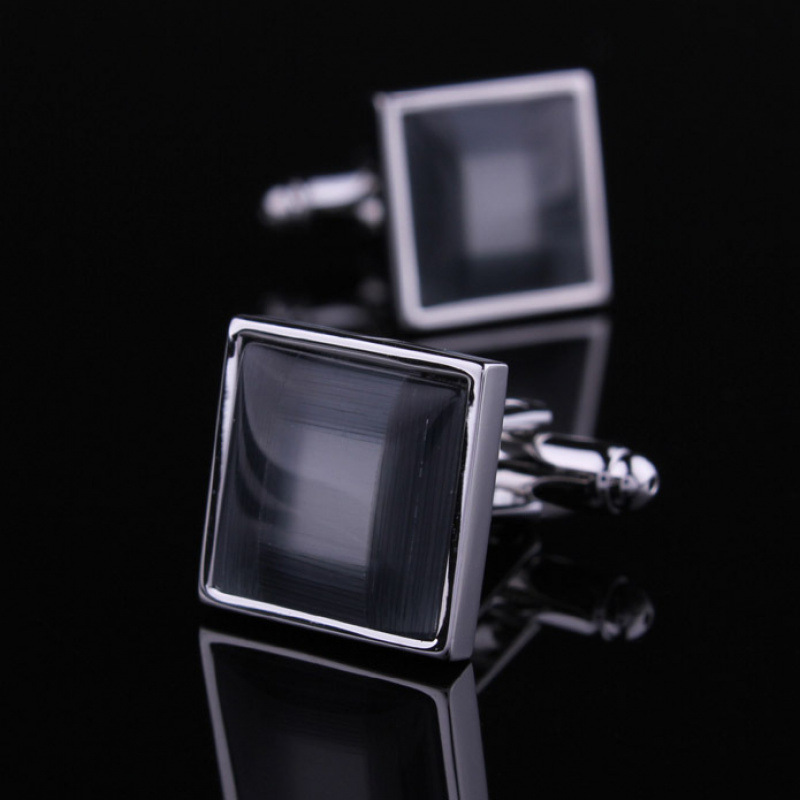 Gray gem cufflinks