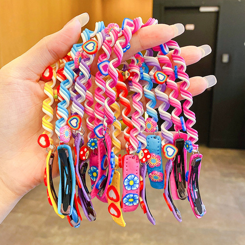 Children's braids, dirty braids, curling irons, little girls' colorful braided hair ropes, girls' hair accessories, headbands