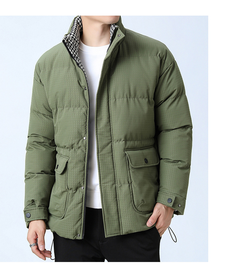Veste en coton ample à col montant pour homme, vêtement d'hiver épais et chaud, version coréenne_voghion.com