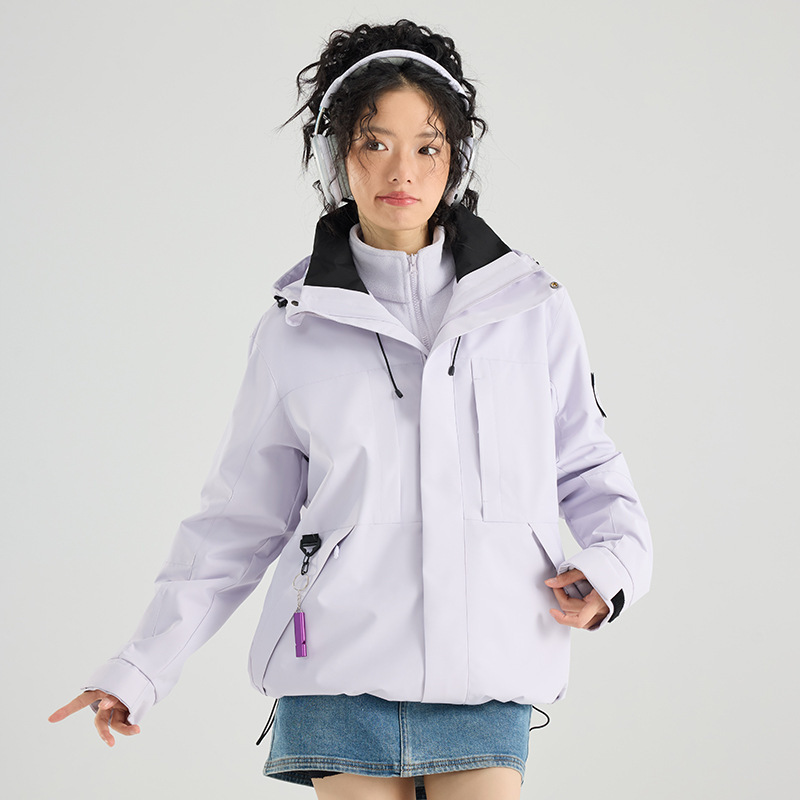 大牌同款冲锋衣三合一男女款可拆卸内胆户外防风防水登山服两件套|undefined