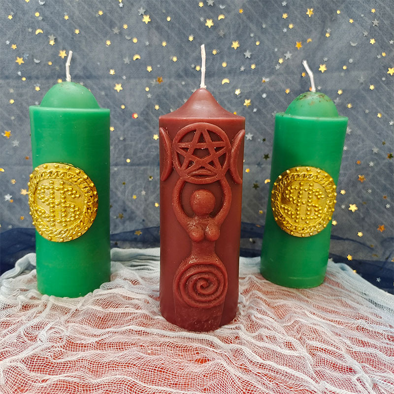 Tarot magic ritual candle 　 green herba...