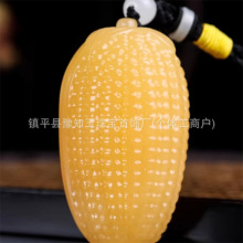 厂家批发天然新疆和田玉米手把件硕果累累籽料原石包谷穗挂件把件