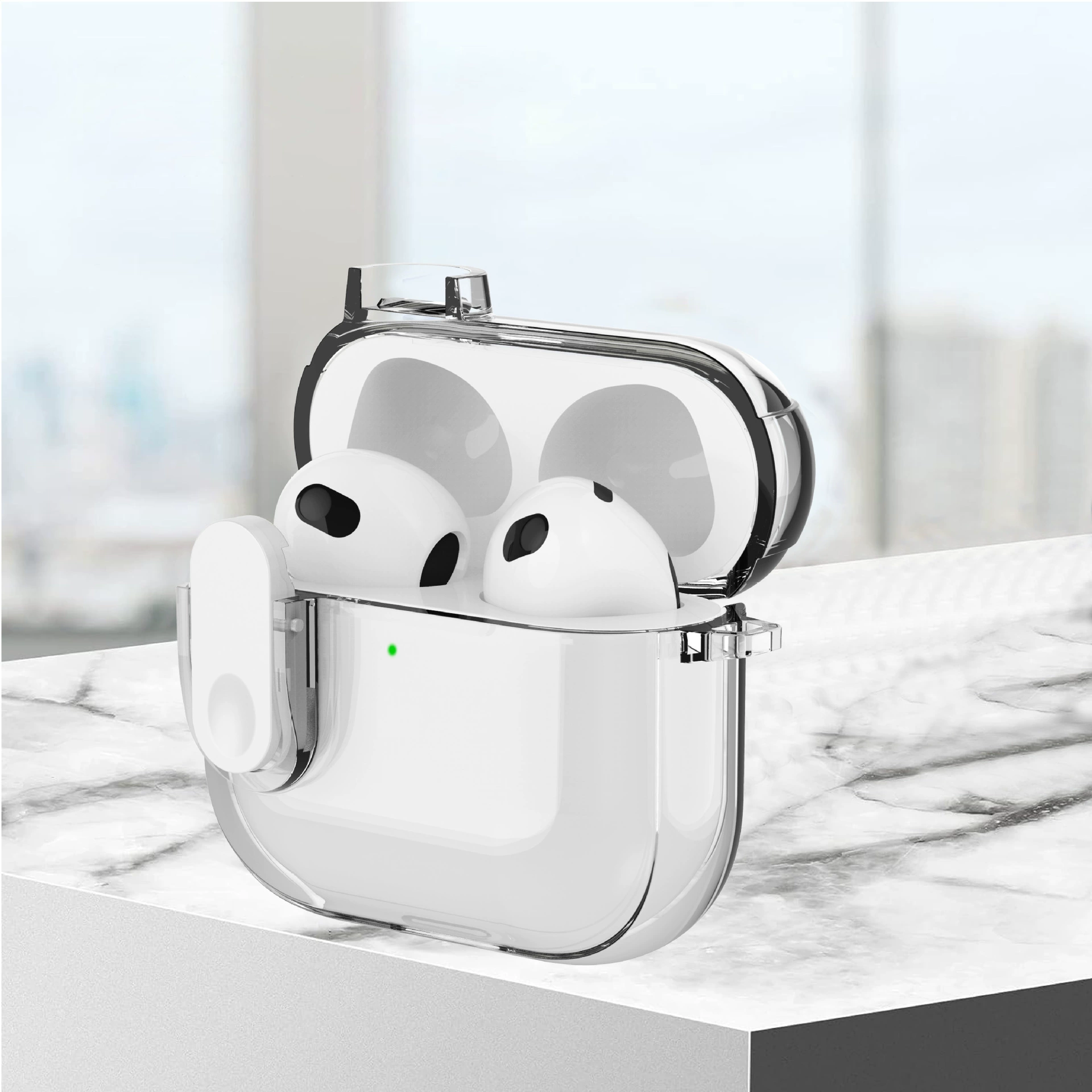 Подходит для Apple airpods4, защитный чехол, прозрачный мягкий клей из ТПУ, защита от падения 6-го поколения с замком переключателя, чехол для наушников «все включено»