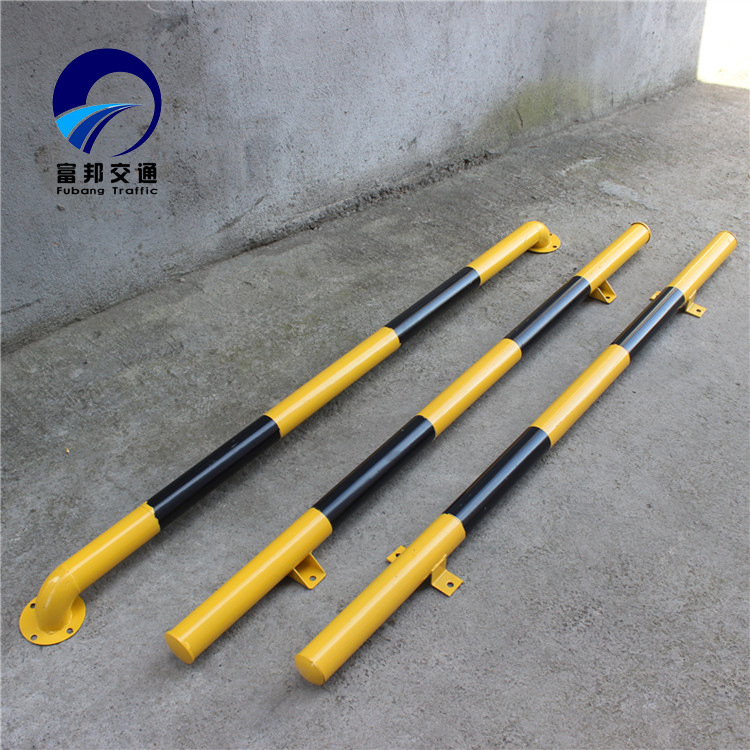 弯管挡车杆 2000*76*1.2mm 带法兰停车场挡车杆 车轮杆