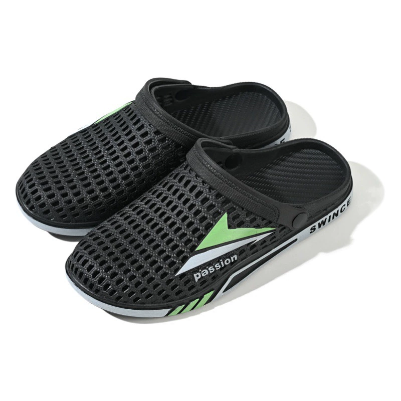 Бесплатная доставка, мужские тапочки двойного назначения, домашняя универсальная спортивная версия для садовой ходьбы, дышащая мужская обувь с мягким дном и дырками на носке