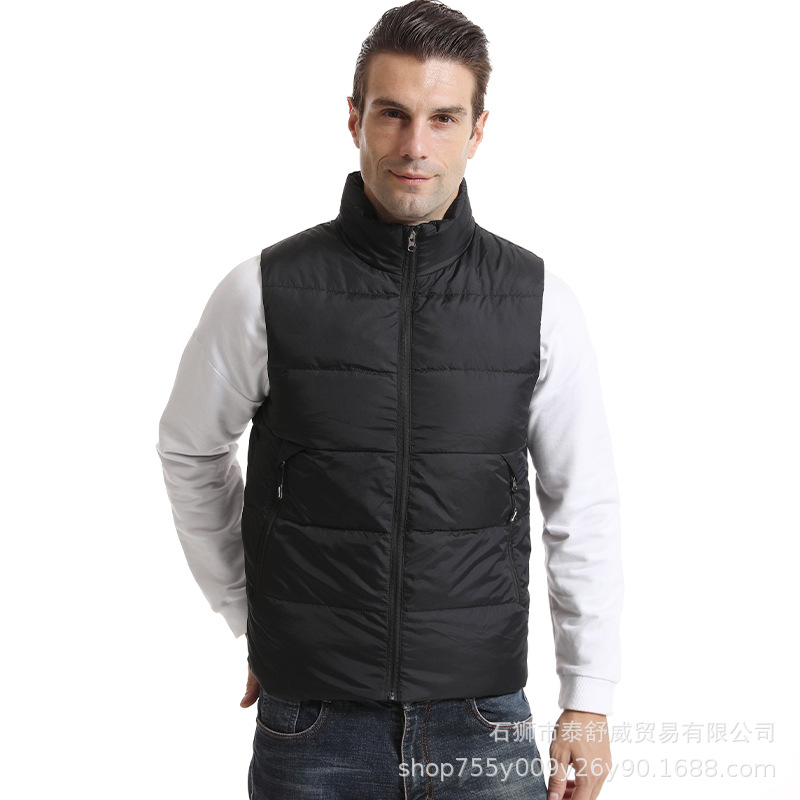 Suministro de fábrica Chaleco de plumón de calentamiento inteligente de invierno al por mayor transfronterizo Control dual Chaleco de plumón de calentamiento eléctrico de 15 distritos