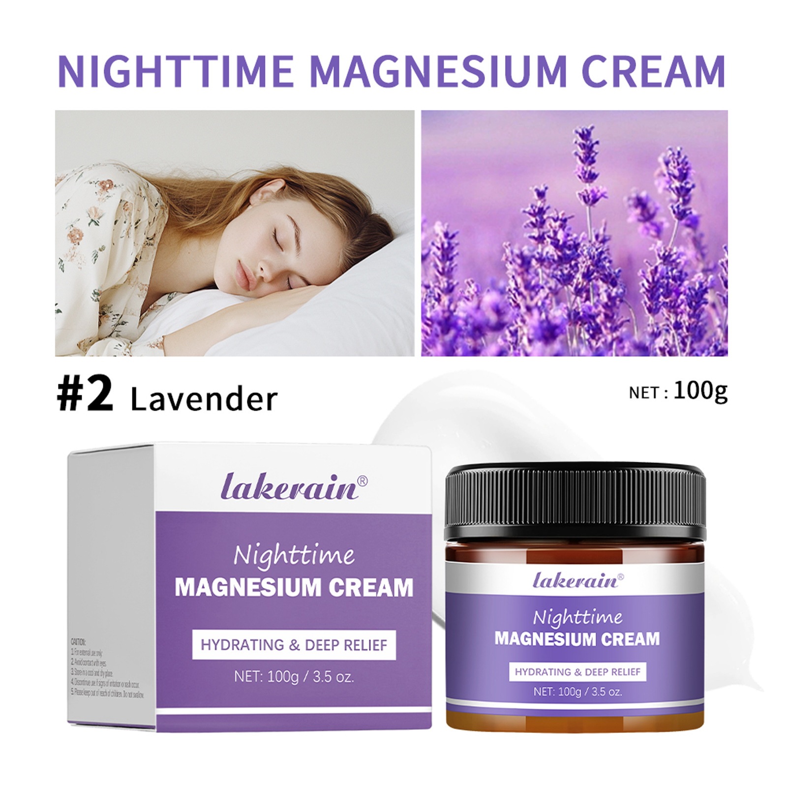 Sleeping magnesium lotion body moisturizing and hydrating lavender scented body lotion