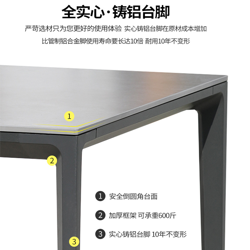 Jardín al aire libre mesa y silla combinación Villa jardín Silla de ratán al aire libre B & B ocio Rock placa mesa de comedor terraza cuerda silla