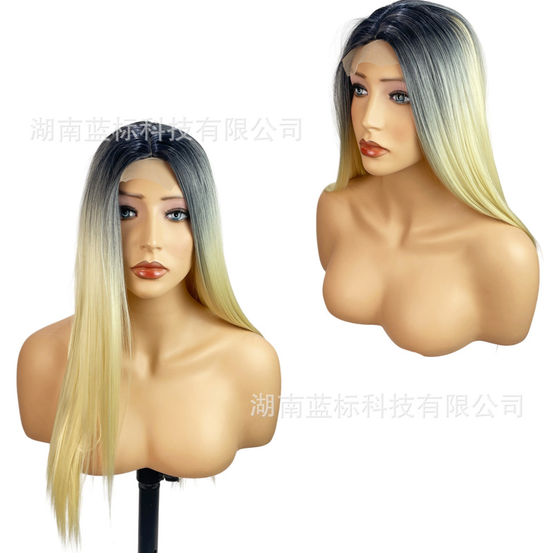 Cross-Border E-Commerce Ali Express Popular T1B/613 Wig Long Straight Hair Natural Chemical Fiber Hair Cover