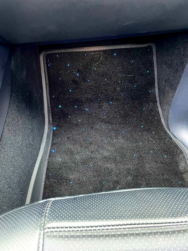 New Tesla Model Y Floor Mats, Model 3-Specific Car Mats with Fiber Optic Starlight Effect