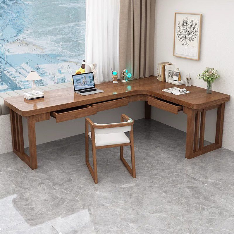 Solid Wood Corner Desk Corner Desktop Computer Table Bedroom Double Study Home Desk Workbench Corner Table