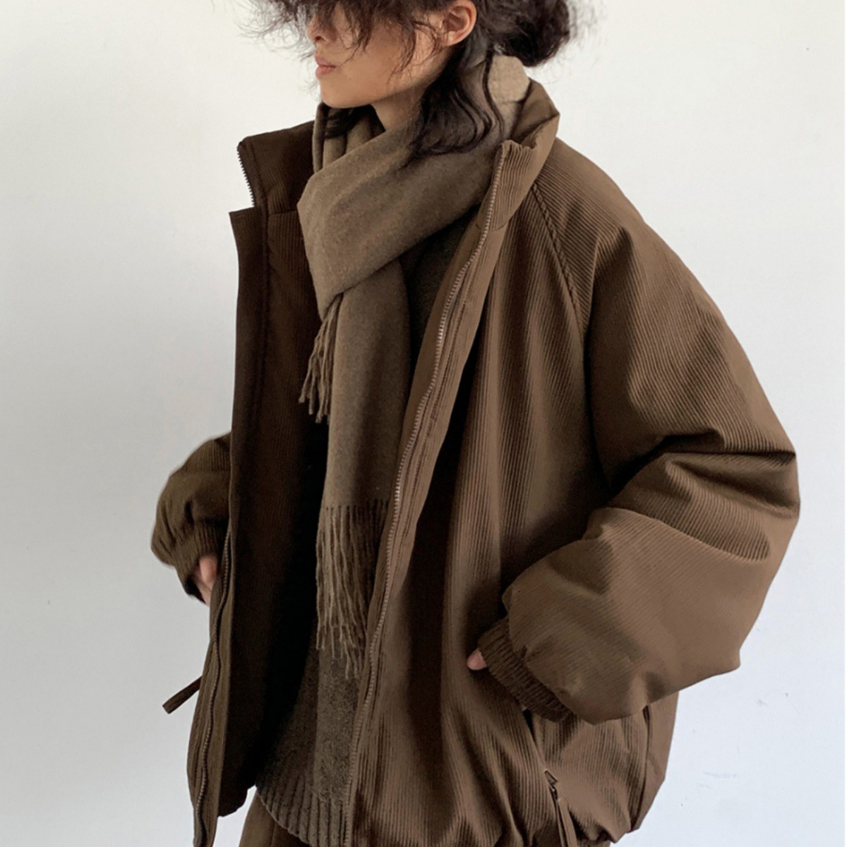 Pana marrón 2024 otoño e invierno nuevo estilo cuero lavado chaqueta de cuero suelta coreana hermosa moda retro