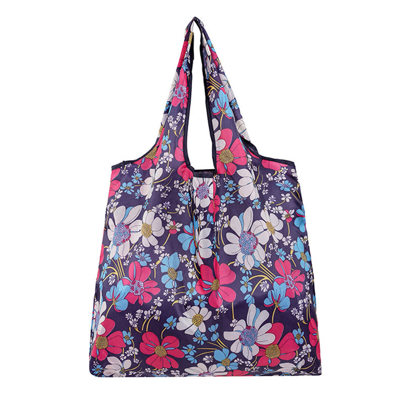 En stock gran bolsa de poliéster color Flip bolsa de protección del medio ambiente bolsa de compras supermercado plegable bolsa de compras plegable bolso portátil
