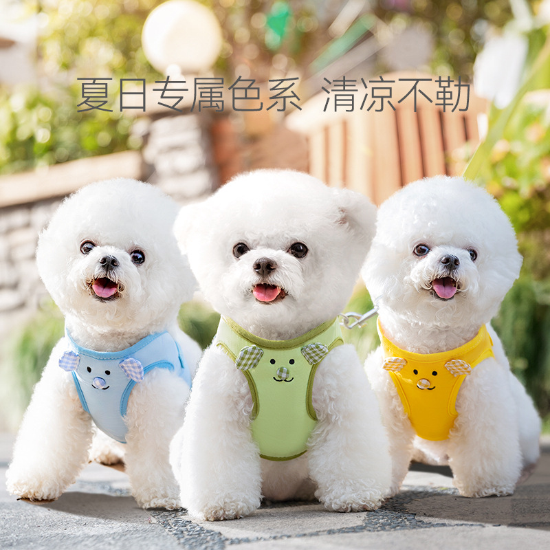 Japón y Corea del Sur lindo estilo perro salir caramelo a cuadros oso correa para el pecho cuerda de tracción chaleco de gato cuerda para mascotas