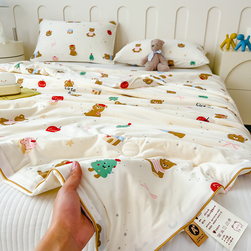 Colchera de punto de verano, Colchera fresca de verano, Colchera de aire acondicionado para niños individuales, dormitorio doble, Colchera de verano, lavable a máquina 2025 nuevo