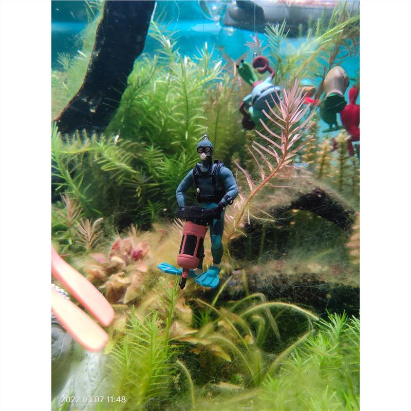 Pequeño tanque de peces decoración de paisaje decoración buzo visualización tanque de peces sala de estar pequeño paisaje decoración figura rana