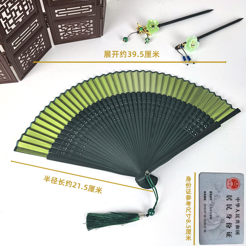 Ventilador antiguo ventilador plegable de verano chino chino cheongsam ventilador plegable de bambú artesanía ventilador pequeño ventilador de baile ventilador image 10