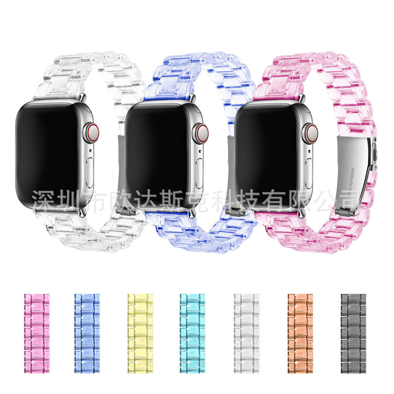 Suitable for Apple Transparent Three-Piece Watch Strap Apple Watch 10/98Se 7 6 54 Acrylic Foreign Trade Hot Item Suitable for Apple Transparent Three-Piece Watch Strap Apple Watch 10/98Se 7 6 54 Acrylic Foreign Trade Hot Item