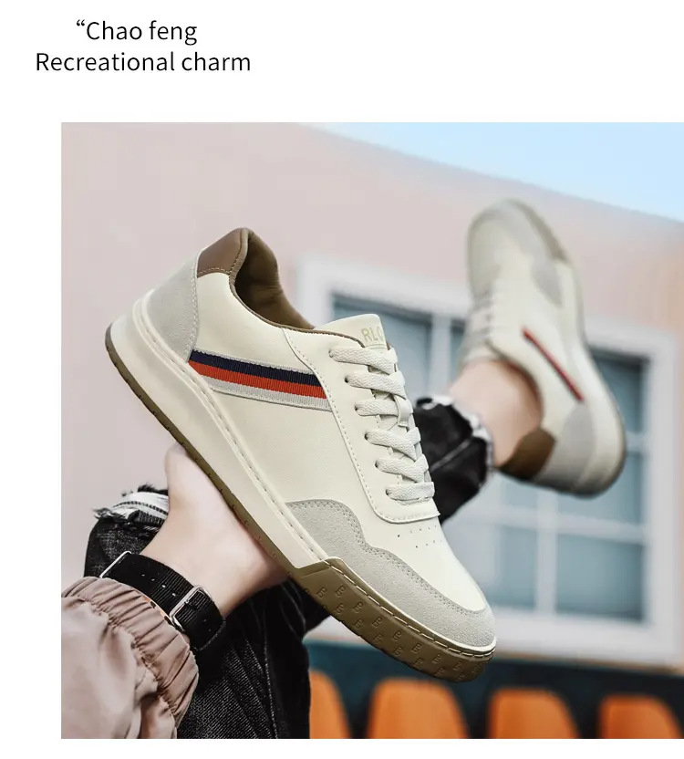 Sneakers casual da uomo in pelle stile versatile e moderno_voghion.com