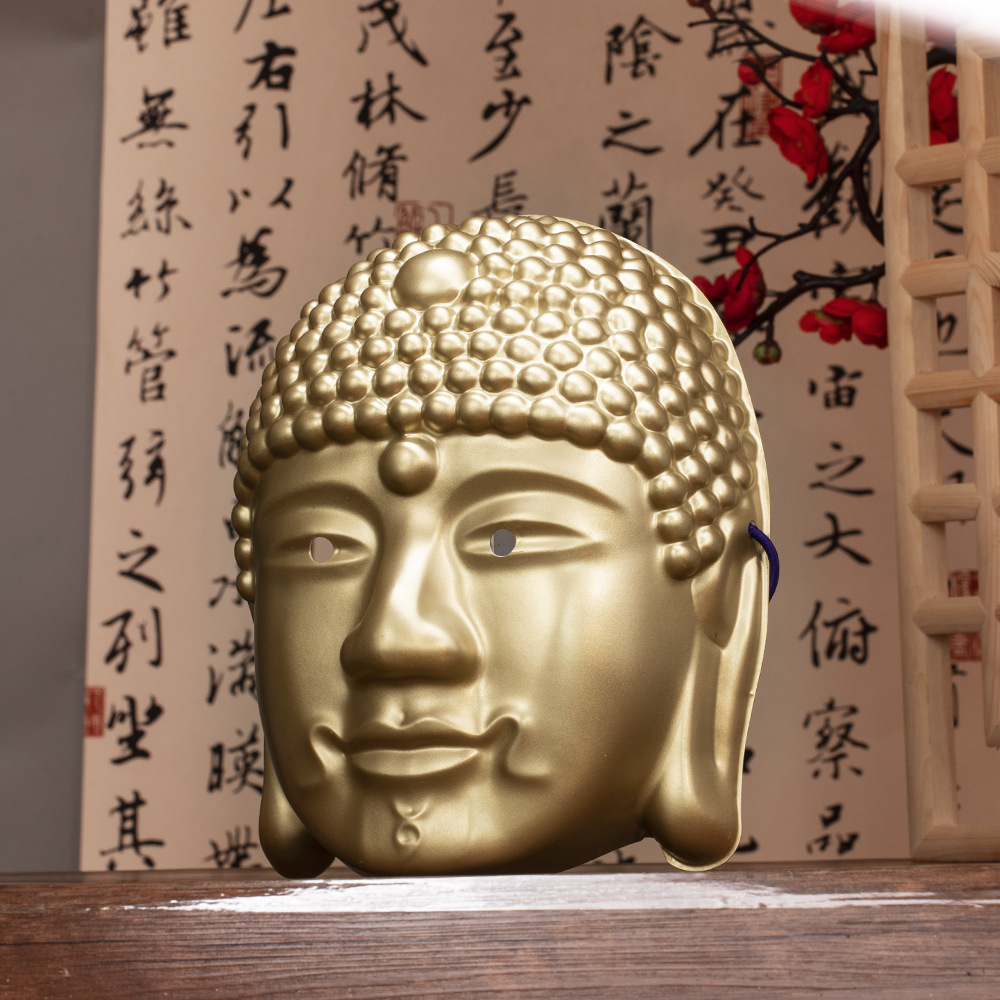 COS simulación Tathagata cabeza de Buda retrato máscara cabeza de Buda hombres y mujeres adulto accesorios de vestir cara de Buda del emperador Bo Ruomi