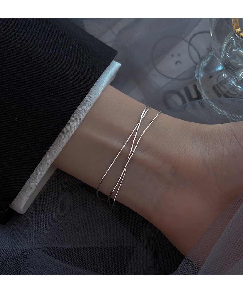 Daily Occasion Basic Simple Style Lines Copper Plating Bracelets