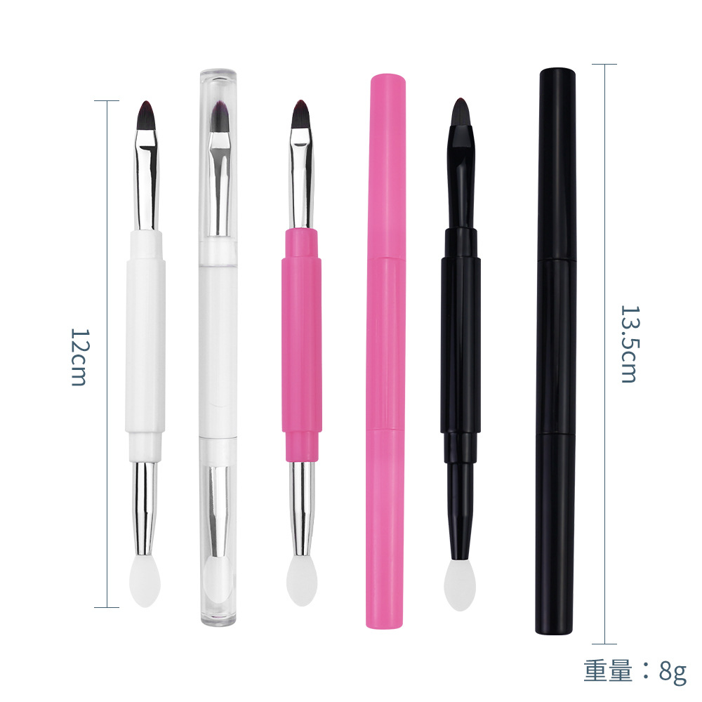 Nuevo cepillo de labios Cepillo de labios de doble punta Cepillo de mascarilla de labios Una cabeza de silicona Una cabeza Cabello suave Herramienta de belleza portátil Cepillo de labios con tapa